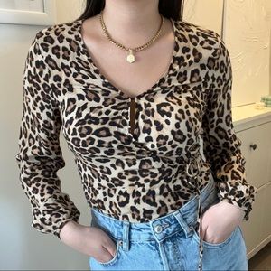 H&M Leopard Wrap Top